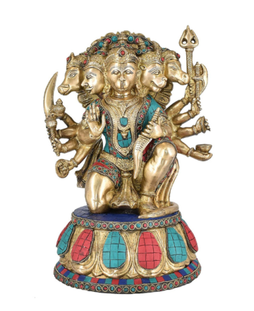 Five Face Panchmukhi Hanuman - Brass