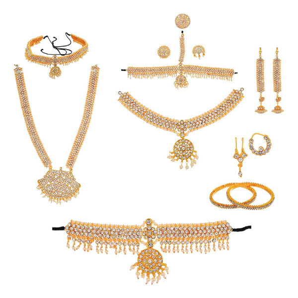 Gold Plating Set of Bharatanatyam Jewellery